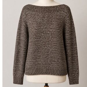 Croft & Barrow XL Brown Marled Knit Sweater | Boat Neck| Cozy Casual Fall Winter